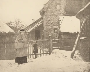 Zum Markt gehen - Eine Winterszene