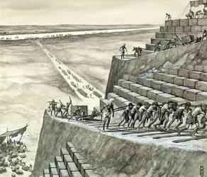 Bau der großen Pyramide von Gizeh