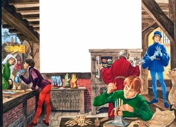 Handschuhmacher (Gouache auf Papier)