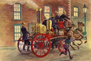 Londoner Feuerwehrwagen um 1860