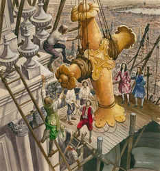 Das goldene Kreuz wird auf die Spitze der St. Paul