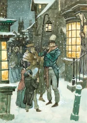 Viktorianische Weihnachtsszene