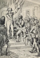 Erste Verleihung der Kreuze der Ehrenlegion (gegründet 1802) in der Kirche der Invaliden am 14. Juli