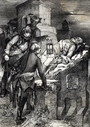 Der Tod von König Karl XII. von Schweden (1682-1718) während der Belagerung der ersten norwegischen Festung Fredriksten