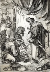 Der Kopf von Ali Pascha von Janina (1750-1822), präsentiert von den Sicars an Sultan Mahmud II.