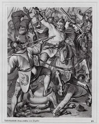 Tod von Johann dem Blinden, König von Böhmen, in der Schlacht von Crécy