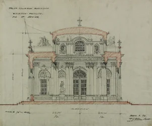 Chocolate-Menier Pavillon, Weltausstellung in Chicago, Illinois, Abschnittsskizze
