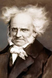 Der deutsche Philosoph Arthur Schopenhauer (1788-1860), Foto nach einem Gemälde von Peter Kramer