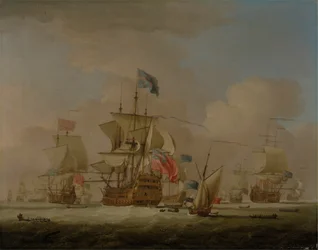 Britische Kriegsschiffe und eine Schaluppe