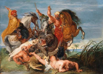 Eine Nilpferd- und Krokodiljagd