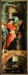 Abnahme vom Kreuz, linkes Panel: Heimsuchung