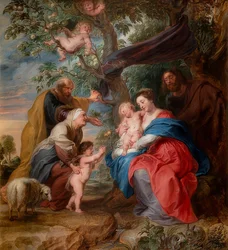 Die heilige Familie unter einem Apfelbaum