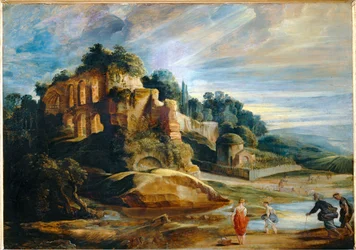 Landschaft mit den Ruinen des Palatin in Rom