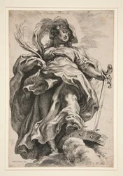 Heilige Katharina in den Wolken