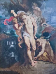Der heilige Sebastian von Engeln geheilt