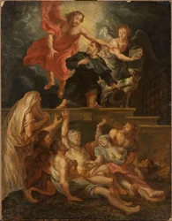 Der heilige Rochus, Schutzpatron der von Krankheit Betroffenen