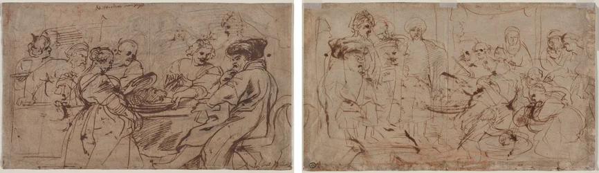 Das Fest des Herodes (recto) Tomyris mit dem Kopf des Kyros (verso)