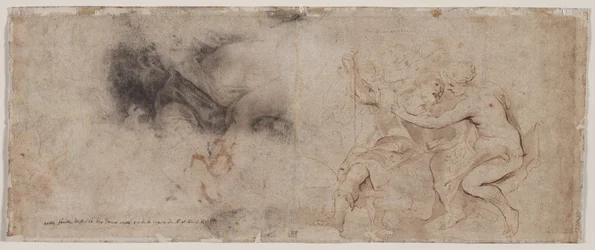 Venus entwaffnet Mars, Draperiestudie (verso)