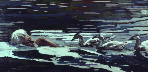 Der Fluss: Konrad Lorenz mit Gänseküken