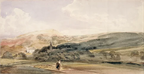Eine Landschaft mit Figuren in Malvern