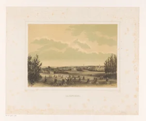 Ansicht einer Wiese mit Getreidegarben bei Landgut Larenberg