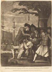 Die Bostoner zahlen den Steuermann oder Teeren & Federn