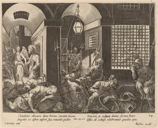 Der heilige Petrus wird von einem Engel aus dem Gefängnis befreit