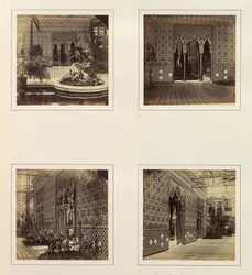[Alhambra-Hof Fassade zum Kirchenschiff, Eingang zum Alhambra-Hof, Seitenansicht von ..., ca. 1859