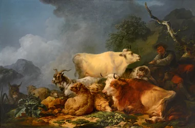 Landschaft mit Tieren