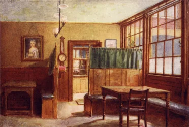 Kaffeeraum des Old Bell Inn, Holborn, 1897