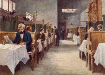 Speisesaal des Cock Tavern, Fleet Street, zerstört 1886