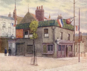 Vine Tavern, Mile End, Blick nach Osten, 1887