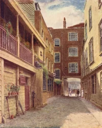 Hof des Old Bell Inn, Holborn, von Norden, 1897