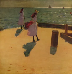Auf dem Pier von Walberswick, ca. 1887, ca. 1915