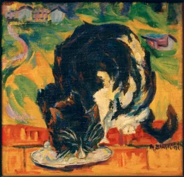 Fressende Katze