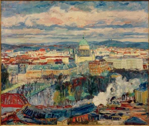 Blick auf Potsdam mit der Nikolaikirche