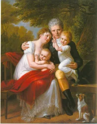 Porträt von Graf Ferdinand von Zeppelin und seiner Familie