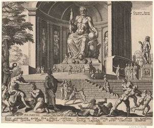 Die Statue des Jupiter in Olympia aus der Serie Die achten Wunder der Welt nach Maarten van Heemskerck, 1572