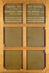 Inschrift auf der Rückseite des Gemäldes, 