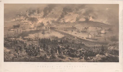 Brand von Sewastopol. Rückzug der Russen an die Nordküste, 1855