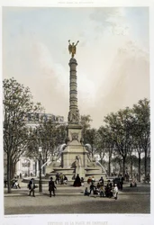 La fontaine du Chatelet - Lithographie von Benoist