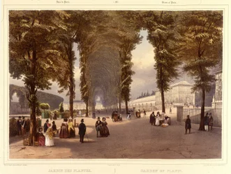 Der Jardin des Plantes - in „Promenade dans Paris et ses environs“, von Jacottet und Benoist, Paris, ca. 1840