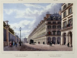 Rue de Rivoli - in "Promenade dans Paris et ses environs", von Jacottet et Benoist, ed. Gihaut