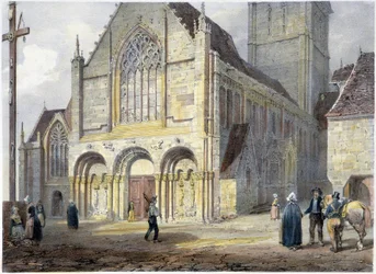 Die Kirche St. Savior von Dinan - Lithographie von Benoist und Jacottet