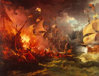 Niederlage der spanischen Armada, 8. August 1588
