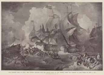 Der glorreiche Erste Juni, der Sieg über die französische Flotte durch die Briten unter dem Kommando von Earl Howe am 1. Juni 1794