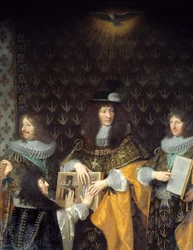 König Ludwig XIV. empfängt den Ritter des Ordens vom Heiligen Geist (Detail)