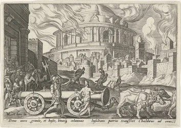 Die Chaldäer nehmen die Säulen des Tempels von Jerusalem mit
