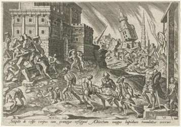 Der Leichnam des Königs von Ai wird zum Stadttor gebracht