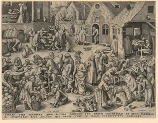 Nächstenliebe (Charitas), Blatt 3 der Folge „Die sieben Tugenden“